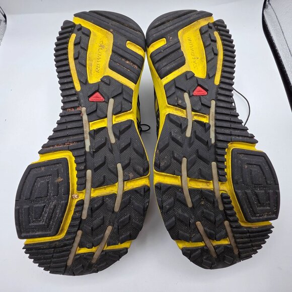 Salomon XR Mission Mens Size 7.5 Black Yellow Athletic Shoes Trails Camping - Picture 7 of 14